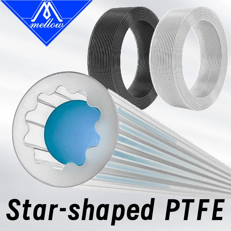 Mellow Star Shaped Japanese Materials PTFE Tube 4mm OD Teflonto Ultra-Smooth Flow DIY 3D Printer For Bambu Lab AMS  Creality