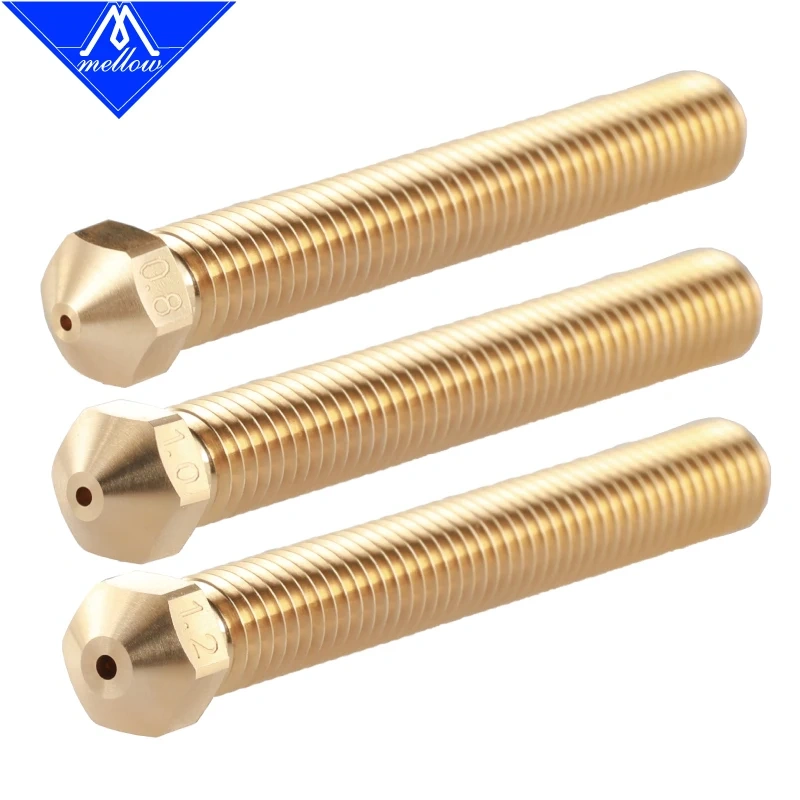 Mellow Brass Super Volcano Nozzle 1.75MM/3.00MM Filament Large Flow 3D pinter For Super Volcano Hotend Brass Nozzle