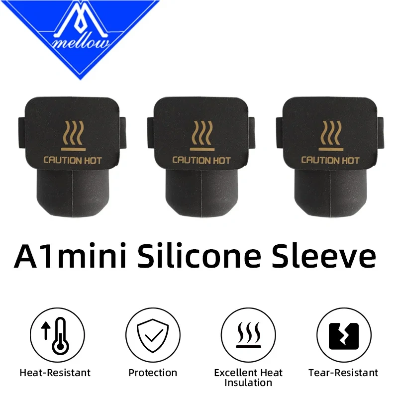 Mellow 2/4PCS Silicone Socks Cover Case for Bambu Lab A1 Mini 3D Printer Hotend High-Temperature Insulation Sleeve