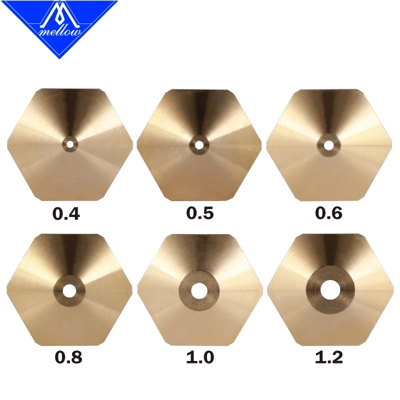 Mellow Brass Super Volcano Nozzle 1.75MM/3.00MM Filament Large Flow 3D pinter For Super Volcano Hotend Brass Nozzle