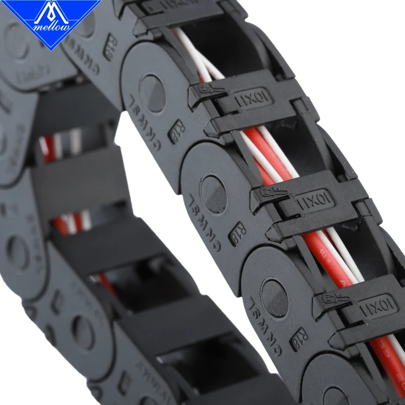 Mellow High Quality Nylon 250-350mm VORON 2.4 Cable Chains Set black Openning Type Wire Chains For 3D Printer