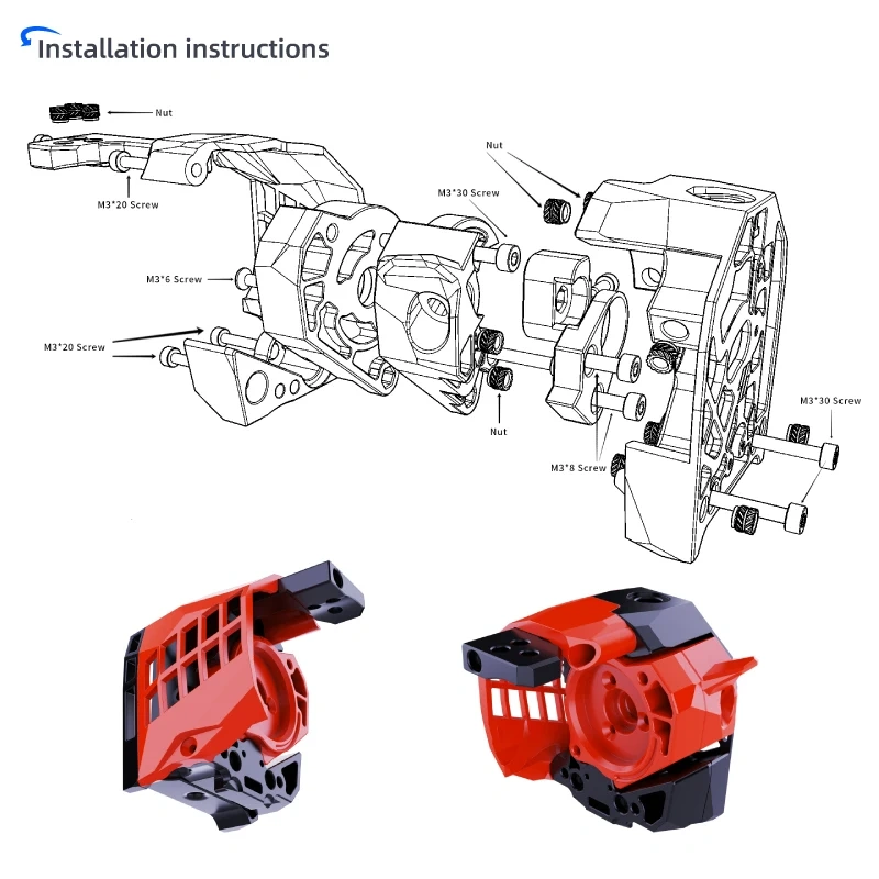 Mellow Hollow G2E Galileo 2 Extruder Bracket Printed With ABS Carbon Fiber And Quenched To Withstand High Temperatures For Voron