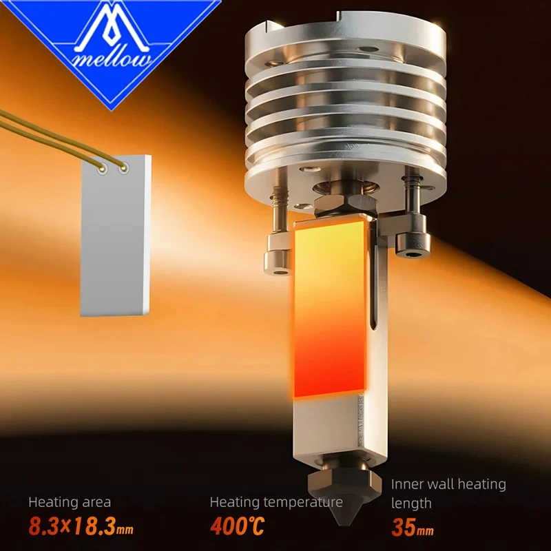 Mellow 2.85MM FluxHeat V6 Hotend For Voron Blv Vzbot Hevort DIY 3D Printer Suitable For Printing 2.85MM TPU Filament