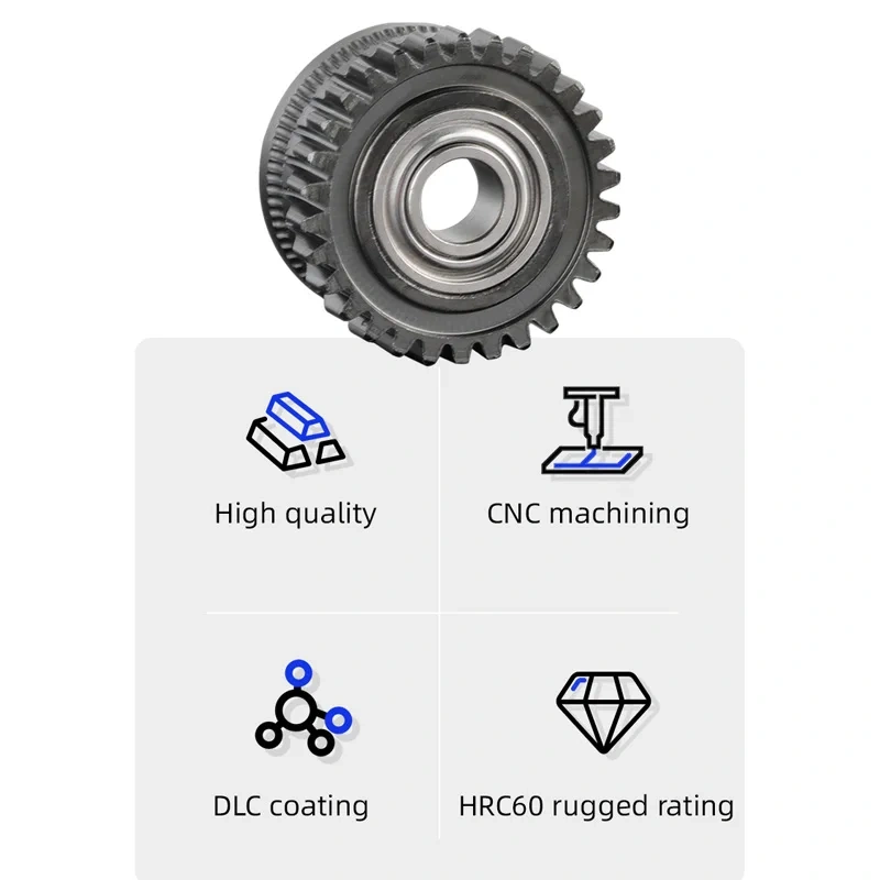 Mellow All Metal Hardened Steel Nickel-Plated/DLC Coated K1 Gear 1.75MM Filament Drive Gear For Creality K1/ K1C/K1 Max Extruder