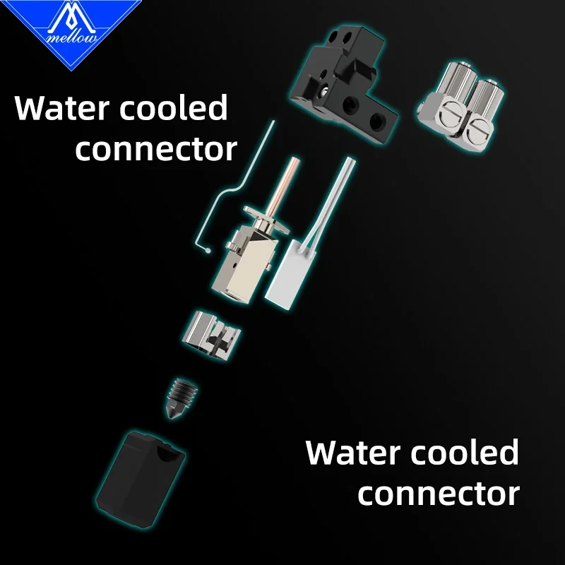 Mellow  DIY TZ Water Hotend For Upgrade Bambu Lab X1 X1C P1P P1S Voron Blv 3D Printer Use With Metal Extruder To Reduce Clogging