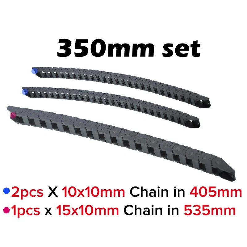 Mellow High Quality Nylon 250-350mm VORON 2.4 Cable Chains Set black Openning Type Wire Chains For 3D Printer