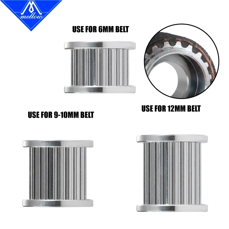 Mellow 3D Printers Parts 1pcs GT2 Idler Timing Pulley 20 Tooth Wheel Bore 5mm Aluminium Gear Teeth for GT2 Timing belt  6MM