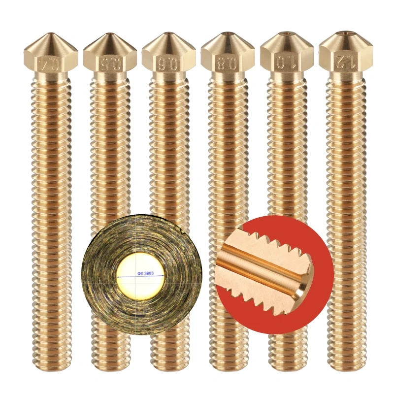 Mellow Brass Super Volcano Nozzle 1.75MM/3.00MM Filament Large Flow 3D pinter For Super Volcano Hotend Brass Nozzle