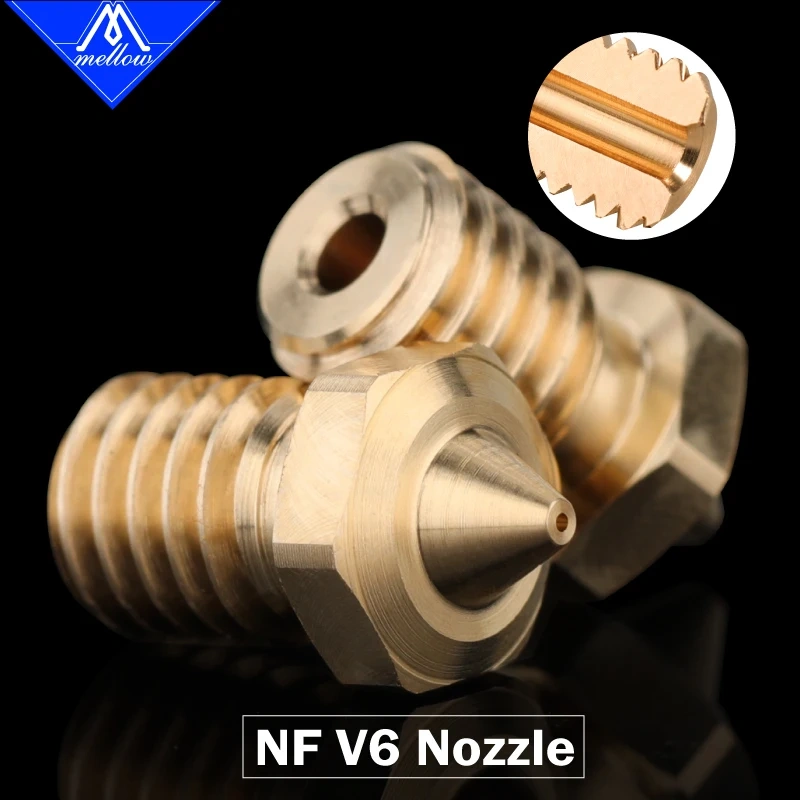 Mellow  5pcs/lot Top Quality NF V6 Nozzle For 3D Printer Nozzle Extruder For V6 Hotend  Ender 3 Titan Prusa I3 Mk3