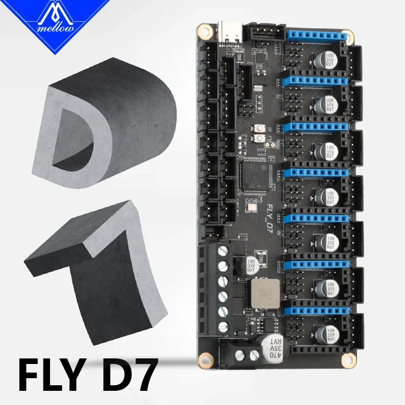 Mellow FLY D7 V1.0 Board 7 Axis 32Bit Klipper Firmware TMC2209 UART 3D Printer Parts For Ender 3/5 Voron 2.4 Trident