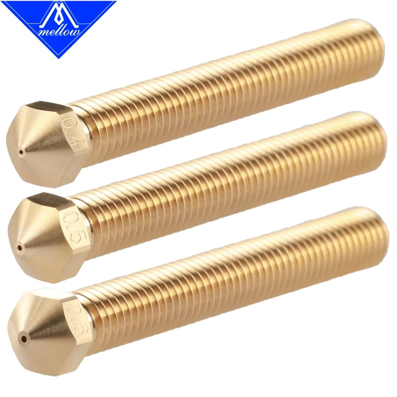 Mellow Brass Super Volcano Nozzle 1.75MM/3.00MM Filament Large Flow 3D pinter For Super Volcano Hotend Brass Nozzle