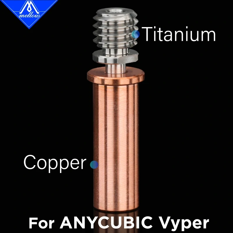 Mellow All-Metal NF TArazy Heat Break Bi-Metal Titanium Copper Throat For ANYCUBIC Mega S ANYCUBIC Mega Pro Vyper 1.75mm