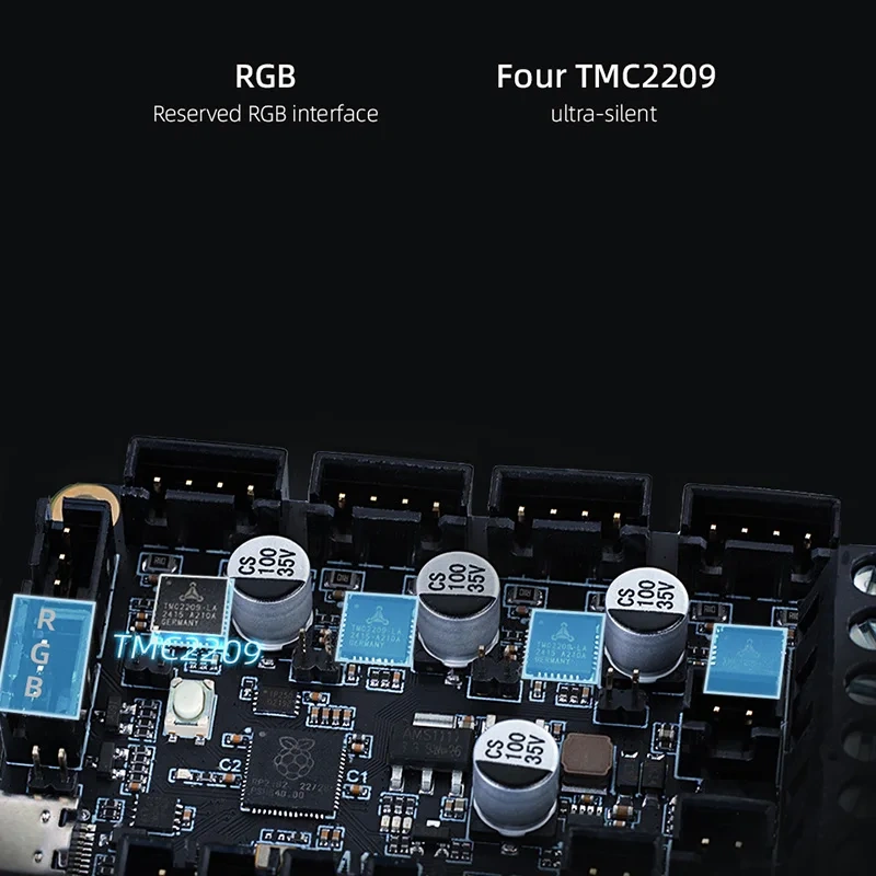 Mellow Fly Micro 4 V1.0 Board HV 4 Axis 32Bit Raspberry Pi RP2040 For Uart TMC2209 3D Printer, Klipper Canbus Voron V0.1 Ender3