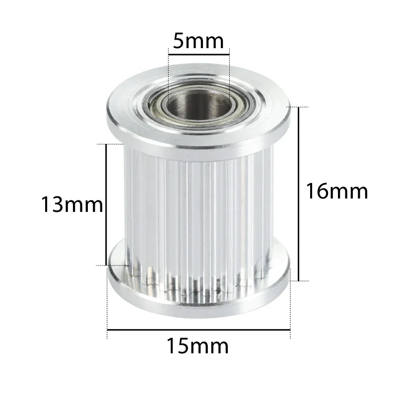 Mellow 3D Printers Parts 1pcs GT2 Idler Timing Pulley 20 Tooth Wheel Bore 5mm Aluminium Gear Teeth for GT2 Timing belt  6MM