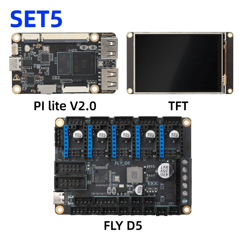 Mellow 5 Axis FLY D5 V1.0 Board 32Bit Control Board Klipper Firmware TMC2209 UART 3D Printer Parts For Ender 3/5 Voron0.1/0.2