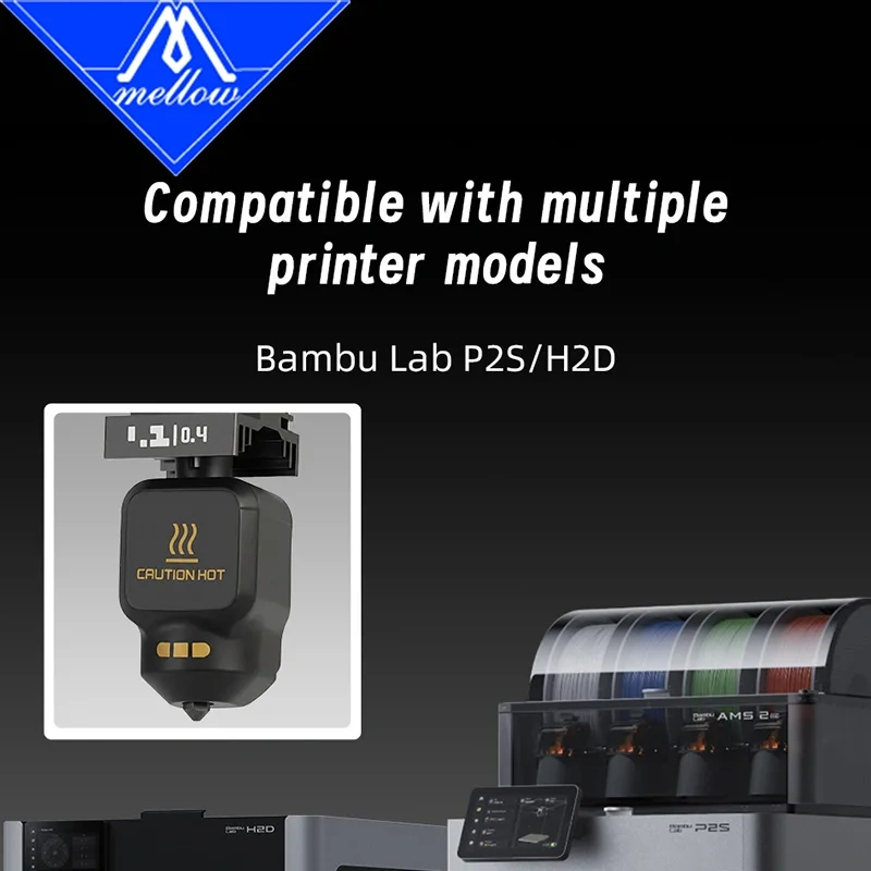 High Quality Mellow 2/4PCS Silicone Socks Cover Case 300C For Bambu Lab P2S 3D Printer Hotend Insulation Sleeve