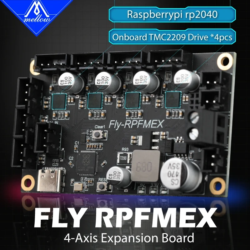 Mellow FLY-RPFMEX TMC2209 Board With Klipper Firmware For Fly-Gemini 4-AxisExpansion Voron 2.4 Trident Vcore 3 3D Printer Parts