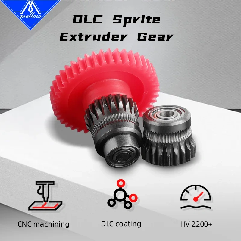 Mellow All Metal Hardened Steel DLC Coated Sprite Extruder Gear 1.75MM Filament  Direct Drive For Creality Ender-3 S1 Ender 3 V3