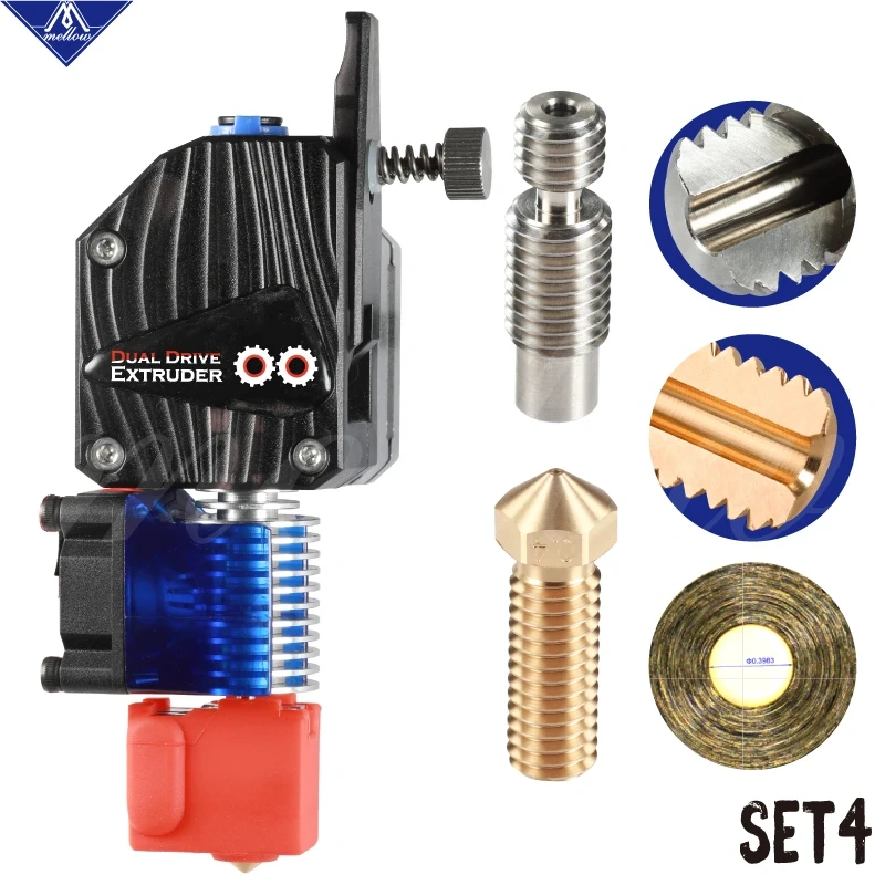 Mellow Hardened Steel DDG Extruder Bowden Dual Drive Extruder For MK8 Anet Cr-10 Prusa I3 Mk3 Ender 3 Upgrade 3D Printer Parts