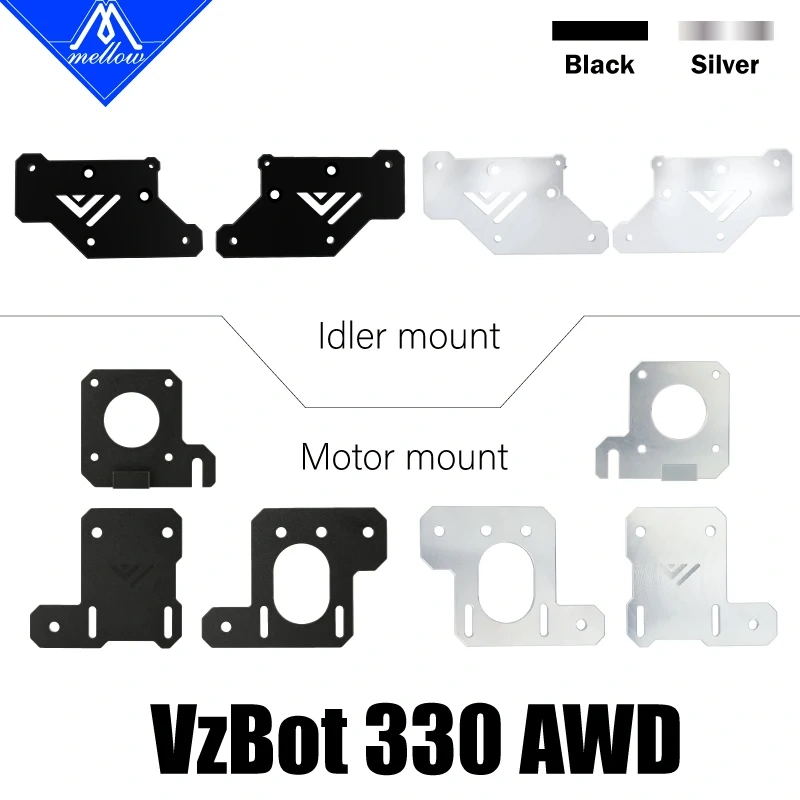 Mellow CNC VzBoT 330 AWD Aluminum Front & Rear Motor Mount  For Ultra-High-Speed 3D Printer VzBoT(Screws Not Include)