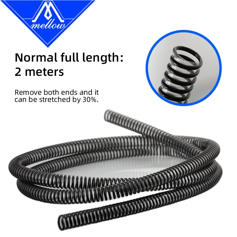 Mellow Black 2M Soft Anti-Fold 15MM CPAP Fan Pipe For Brushless Centrifugal Blower DC WS7040 Fan For VzBoT Voron DIY 3D Printer