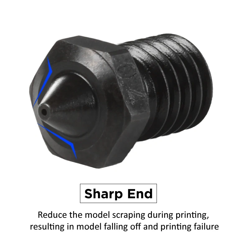 Mellow nozzle Top quality Sharp A2 Hardened steel NF V6 Nozzles For Printing PEI PEEK or Carbon fiber filament for HOTEND