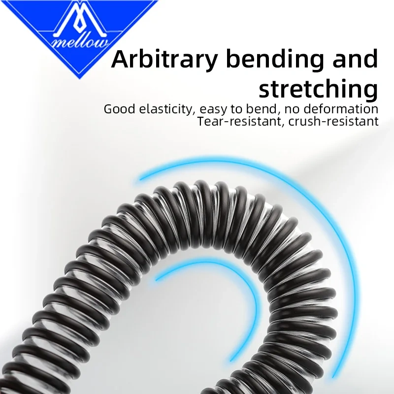 Mellow Black 2M Soft Anti-Fold 15MM CPAP Fan Pipe For Brushless Centrifugal Blower DC WS7040 Fan For VzBoT Voron DIY 3D Printer