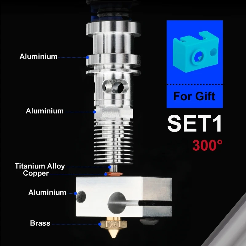 Mellow Upgrade All Metal NF Smart-V6 V2.0 Hotend Titanium Heat Break Kit For V6 Hotend Prusa MK3 DDG Extruder 3D Printer