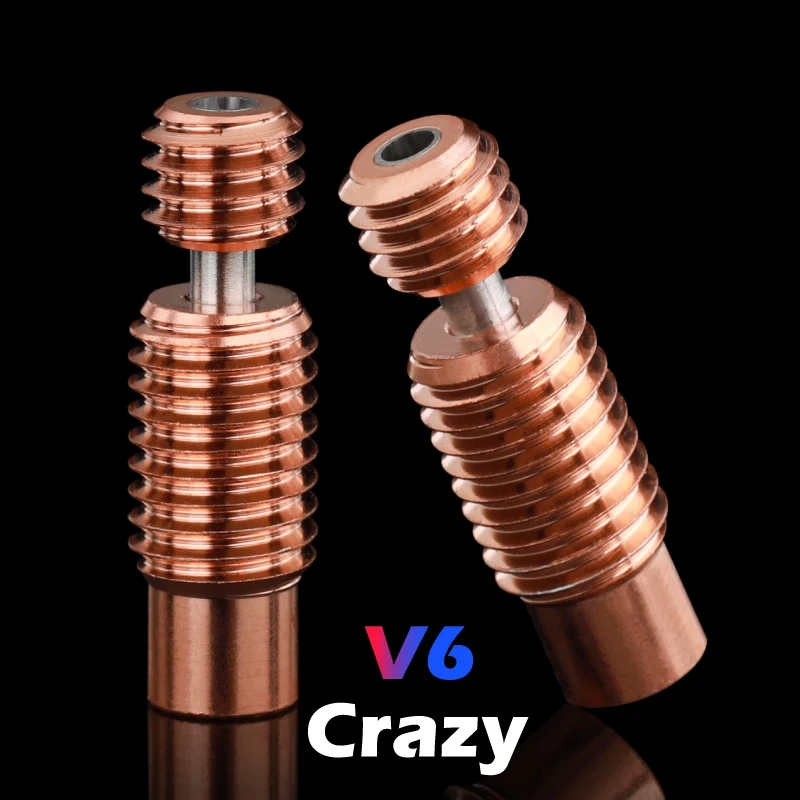 Mellow NF V6 Crazy Heat Break Copper & Stainless Steel 3D Printer parts Nozzle Throat For 1.75mm  V6 HOTEND Heater Block