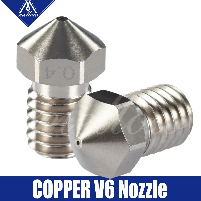 Mellow Top NF-v6 Plated Copper Nozzle Durable Reduce Stick For 3D Printer Hotend Nozzles For M6  V6 Hotend BLV Mgn Cube