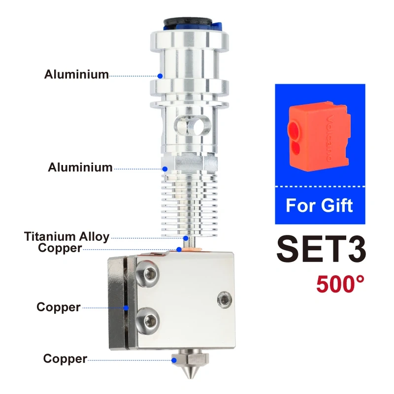 Mellow 3D Printer Parts All Metal NF-Smart-Volcano V2.0 Upgrade J-head Hotend 1.75mm Extruder Kit For V6 Ender 3 Prusa MK3 DDG