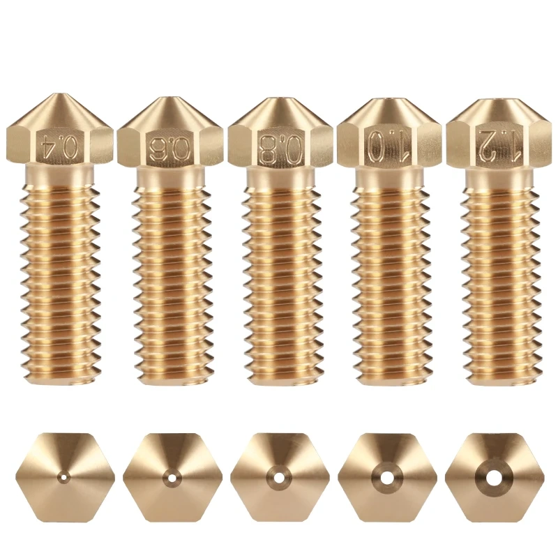 Mellow 1Pcs NF-V6 Volcano Nozzle Brass Lengthen Extruder Nozzle 0.4--1.2mm For 3D printer 1.75 Filament  Volcano Hotend Parts