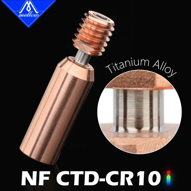 Mellow NF CTD-CR10 Heat Break All Metal Bi-metal Throat Copper & Titanium For Ender 3 V2 Ender 5 CR-10S Pro Hotend