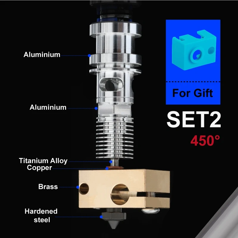 Mellow Upgrade All Metal NF Smart-V6 V2.0 Hotend Titanium Heat Break Kit For V6 Hotend Prusa MK3 DDG Extruder 3D Printer