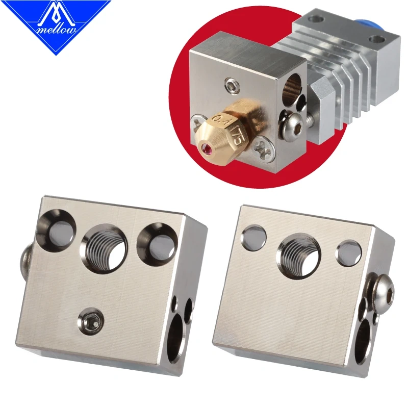 Mellow 3D Printer CR8 CR10 Plated Copper Heated Block for Micro Swiss Hotend MK8 Nozzle