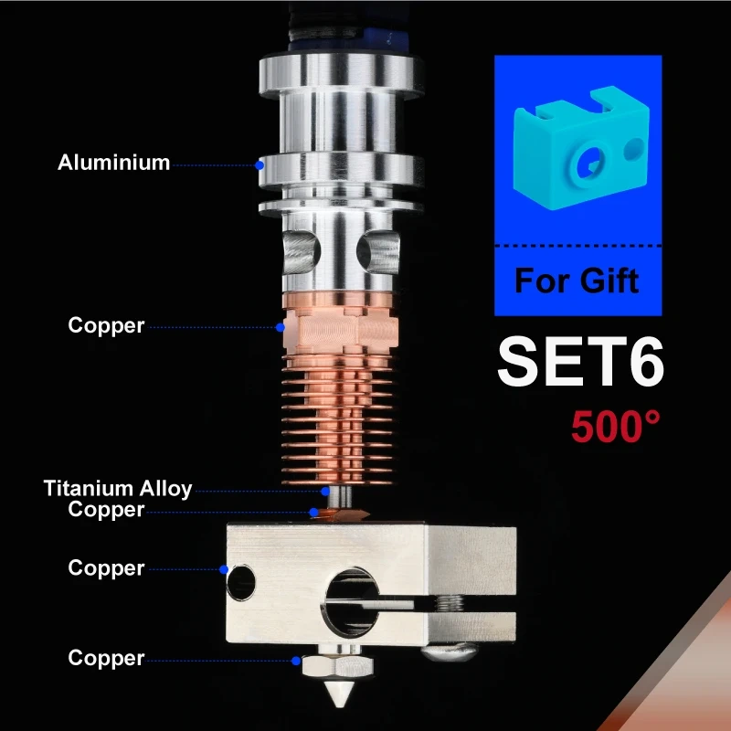 Mellow Upgrade All Metal NF Smart-V6 V2.0 Hotend Titanium Heat Break Kit For V6 Hotend Prusa MK3 DDG Extruder 3D Printer