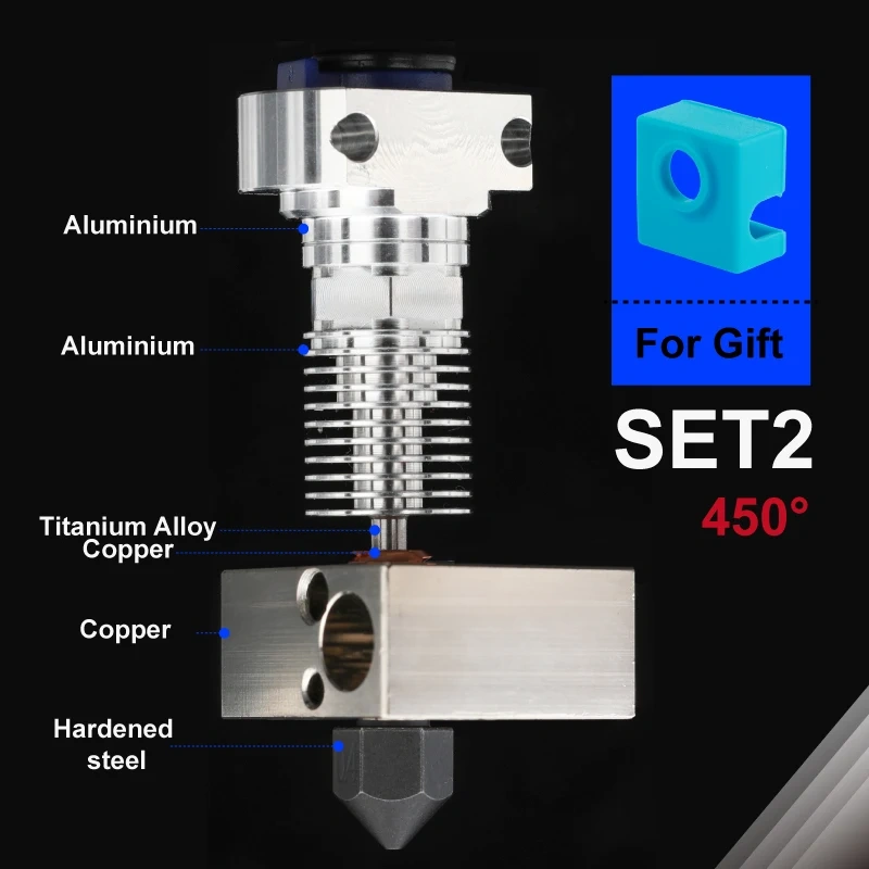 Mellow 3D Printer Parts All Metal NF Smart-CR10 V2.0 Titanium Heat Break Hotend Extruder Kit For Upgrade Creality Ender 3 Aquila