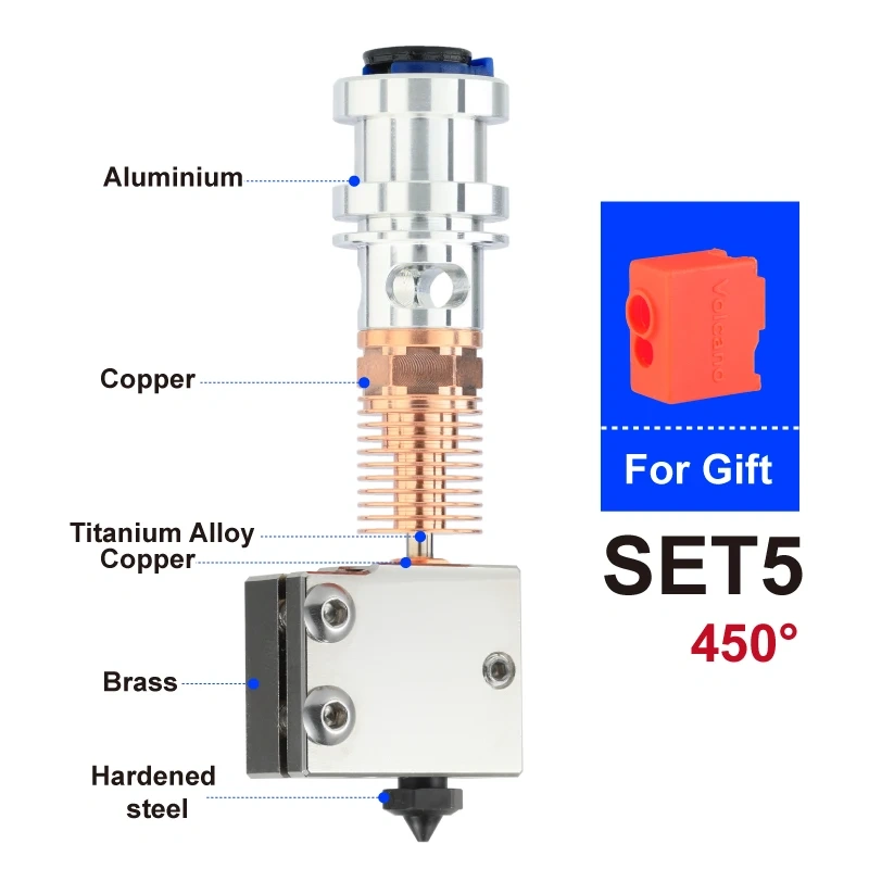 Mellow 3D Printer Parts All Metal NF-Smart-Volcano V2.0 Upgrade J-head Hotend 1.75mm Extruder Kit For V6 Ender 3 Prusa MK3 DDG