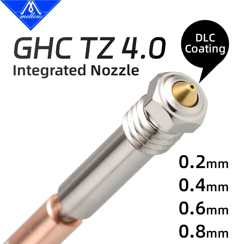 Mellow GHC TZ4.0 Nozzle High-Flow Hardened Steel Nozzle DLC coating For TZ4.0 Hotend Bambu Lab X1/P1P/P1S 3D Printer
