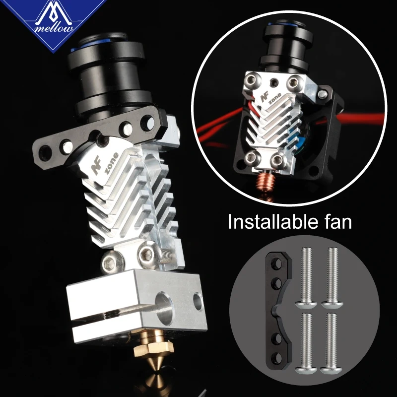 Mellow NF Zone-v6 J-head Hotend Bowden Extruder Kit Aerospace Materials For  V6 Hotend Cooling Fan Bracket 3D Printer Parts