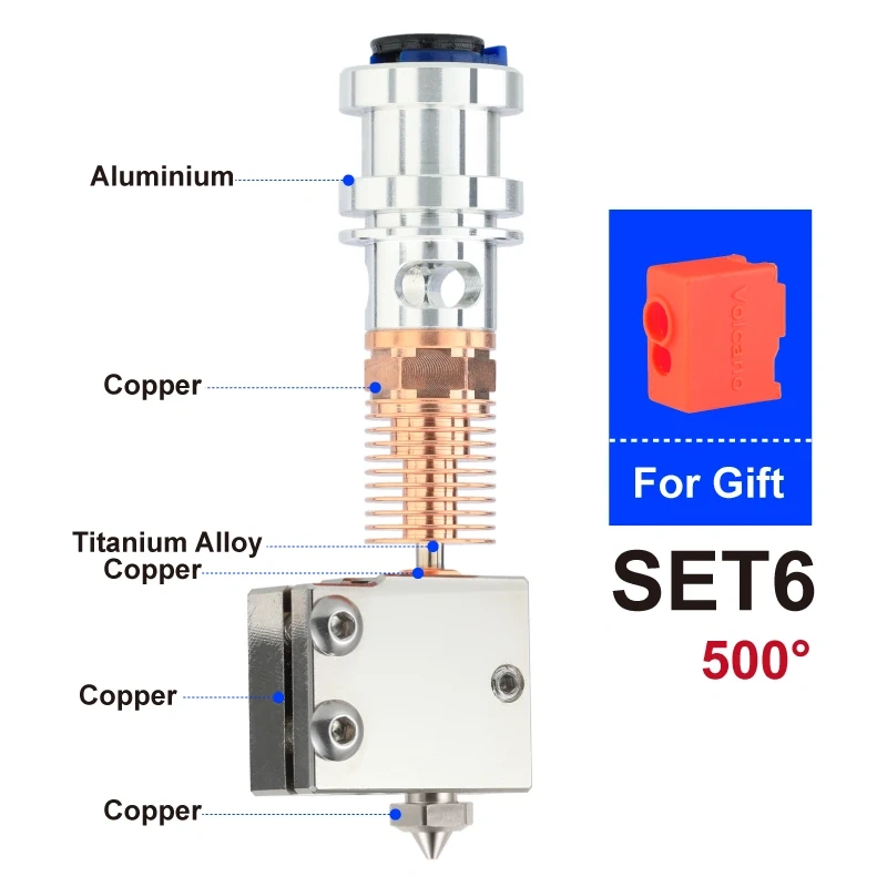 Mellow 3D Printer Parts All Metal NF-Smart-Volcano V2.0 Upgrade J-head Hotend 1.75mm Extruder Kit For V6 Ender 3 Prusa MK3 DDG