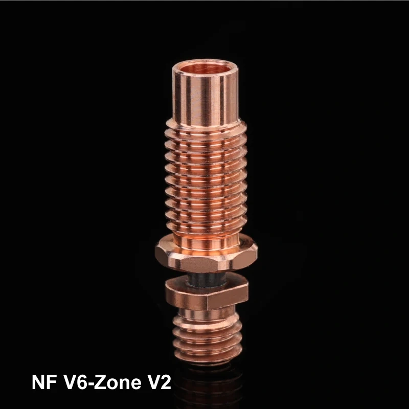 Mellow NF V6-Zone V2 Heat Break Copper & Aerospace Materials 3D Printer Nozzle Throat For 1.75mm  V6 HOTEND Heater Block
