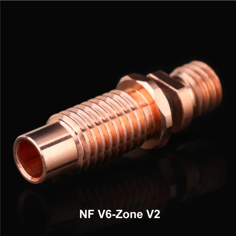 Mellow NF V6-Zone V2 Heat Break Copper & Aerospace Materials 3D Printer Nozzle Throat For 1.75mm  V6 HOTEND Heater Block