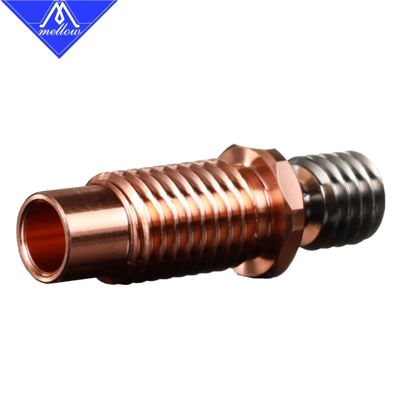 Mellow All-Metal NF V6-TCrazy Heat Break Titanium & Copper 3D Printer Nozzle Throat For 1.75mm  V6 Hotend Heater Block