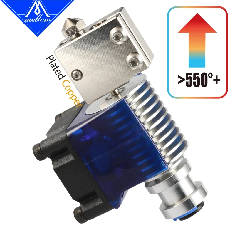 Mellow Top NF-V6 PT100 Volcano Plated Copper Heat Block For Volcano Hotend 3D Printer For DDG Extruder Heated Block