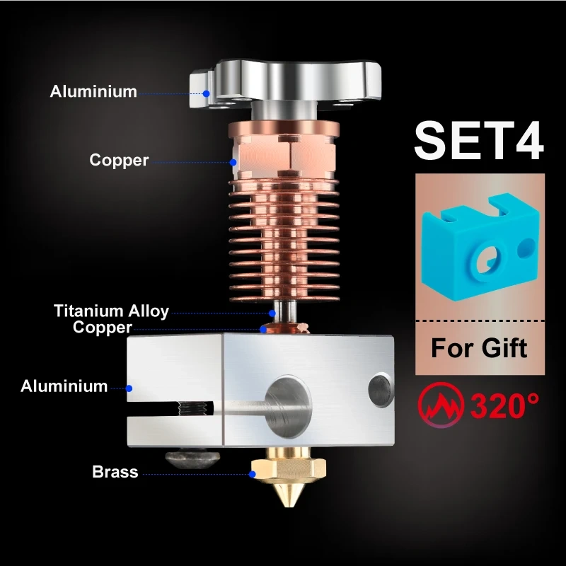 Mellow Lightweight Design All Metal NF-Smart-Dg V2.0 Upgrade Dragon Hotend 1.75mm Extruder Kit For Voron VzBoT 3D Printer Parts