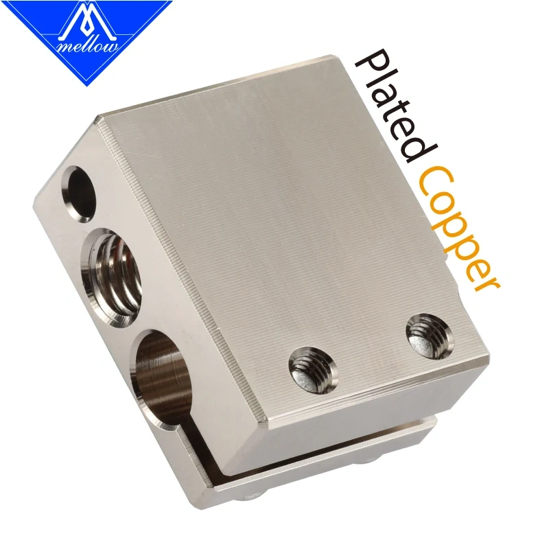 Mellow Top NF-V6 PT100 Volcano Plated Copper Heat Block For Volcano Hotend 3D Printer For DDG Extruder Heated Block