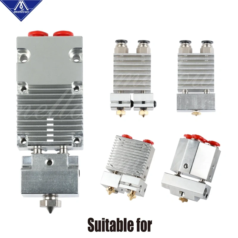 Mellow Upgraded All Metal/Teflonto NF V6 Kraken Heat Break Cyclops And Chimera Hotend 2 In 1 Out Nozzle Throat For Dual Extruder