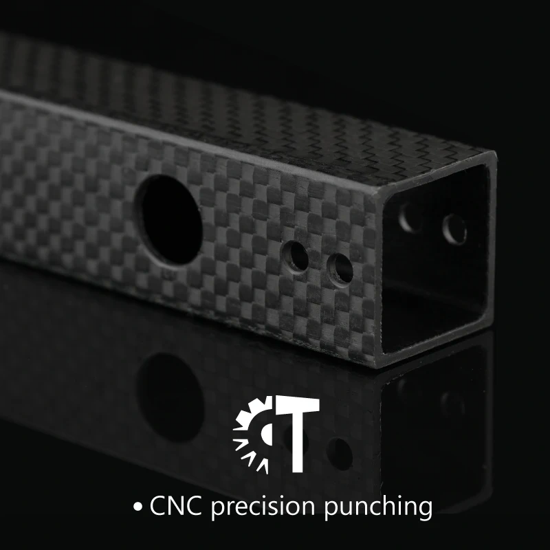 Mellow 1Pcs CNC BLV-CF-Tube Drilling Carbon Fiber Roll Wrapped Twill Square Tube For BLV MGN Cube 3D Printer