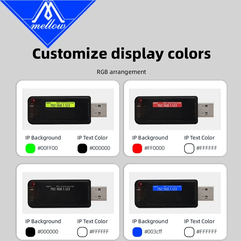 Mellow Fly U-IP Module For Quickly Check The IP Address of A Klipper 3D Printer Tool A Versatile Status Monitoring Module